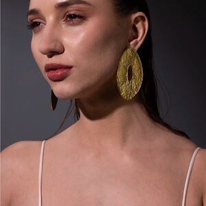 Oversize Elegant Gold Statement Earrings